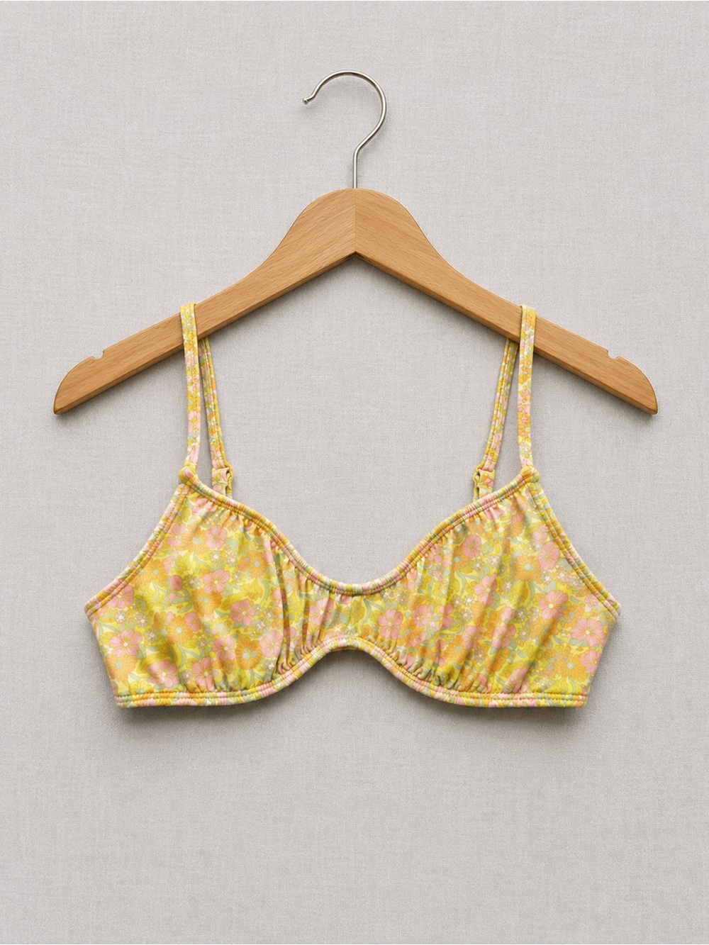 Dippin' Daisy's Yellow & Pink Floral Bikini Scoop Top